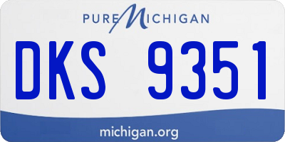MI license plate DKS9351