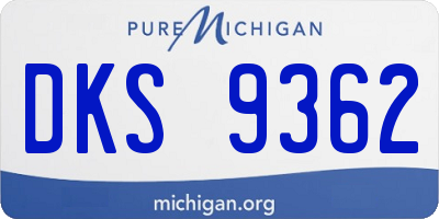MI license plate DKS9362