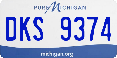 MI license plate DKS9374