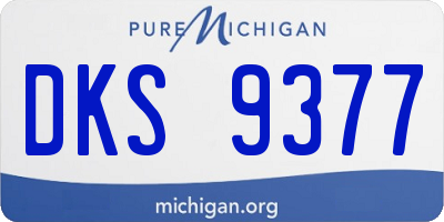 MI license plate DKS9377