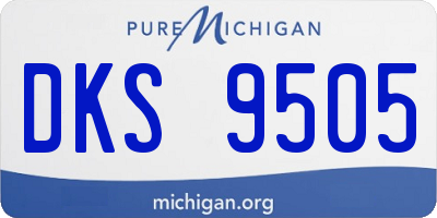 MI license plate DKS9505
