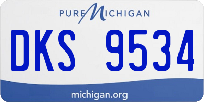MI license plate DKS9534