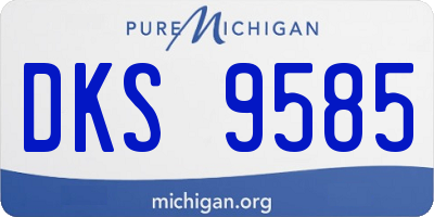 MI license plate DKS9585