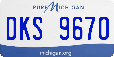 MI license plate DKS9670