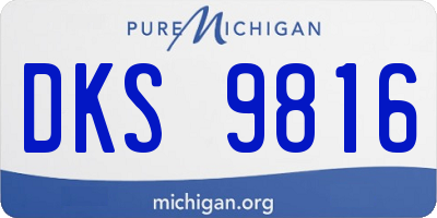 MI license plate DKS9816
