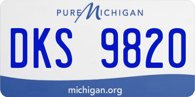 MI license plate DKS9820