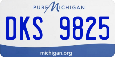 MI license plate DKS9825