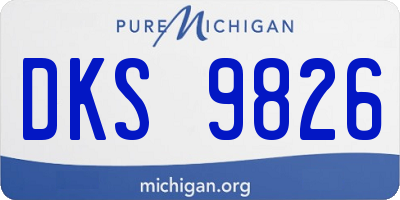 MI license plate DKS9826