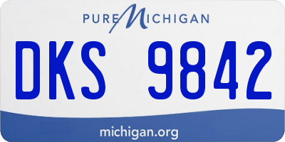 MI license plate DKS9842