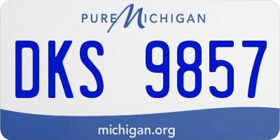 MI license plate DKS9857