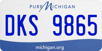 MI license plate DKS9865