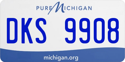 MI license plate DKS9908