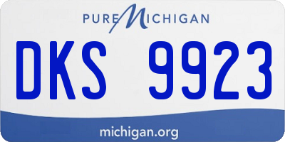 MI license plate DKS9923
