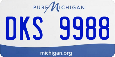 MI license plate DKS9988
