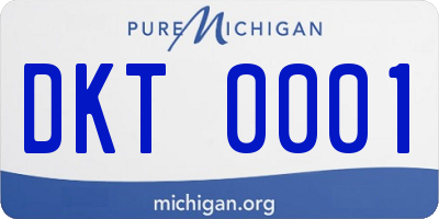 MI license plate DKT0001