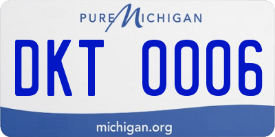 MI license plate DKT0006