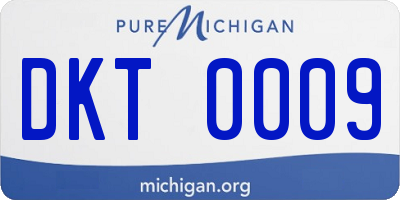 MI license plate DKT0009