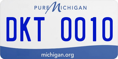 MI license plate DKT0010
