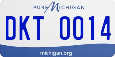 MI license plate DKT0014