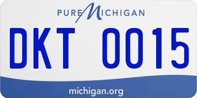 MI license plate DKT0015