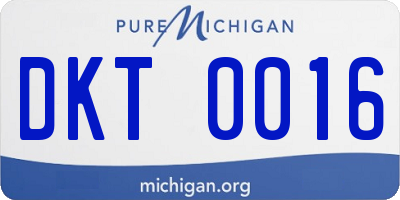MI license plate DKT0016