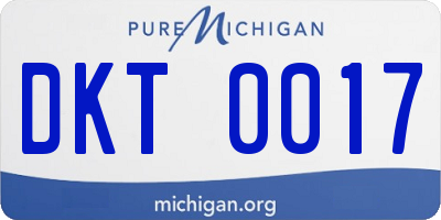 MI license plate DKT0017