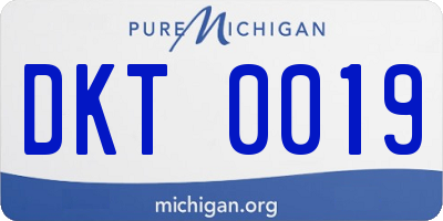 MI license plate DKT0019