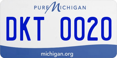 MI license plate DKT0020