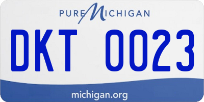 MI license plate DKT0023