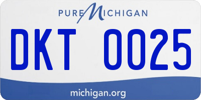 MI license plate DKT0025