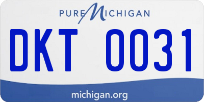 MI license plate DKT0031