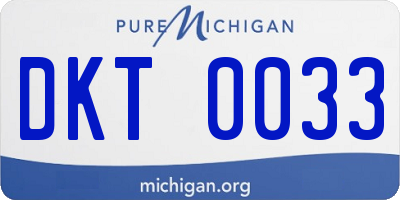 MI license plate DKT0033