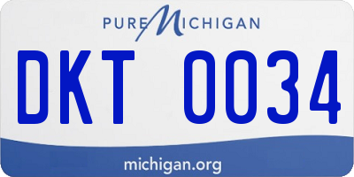 MI license plate DKT0034
