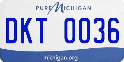 MI license plate DKT0036