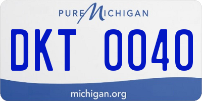 MI license plate DKT0040