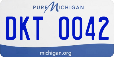 MI license plate DKT0042