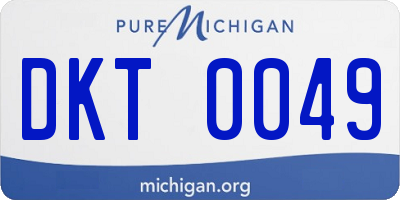 MI license plate DKT0049
