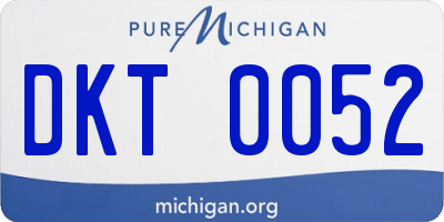 MI license plate DKT0052