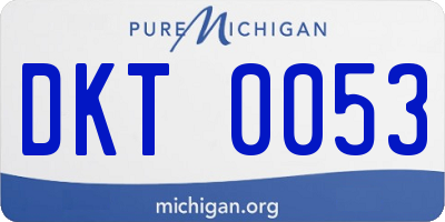 MI license plate DKT0053