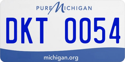 MI license plate DKT0054