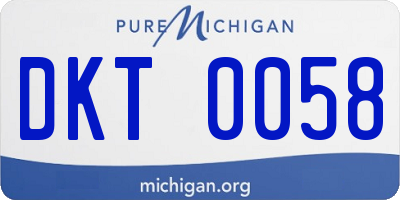 MI license plate DKT0058