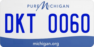 MI license plate DKT0060