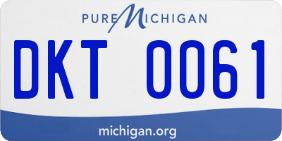 MI license plate DKT0061