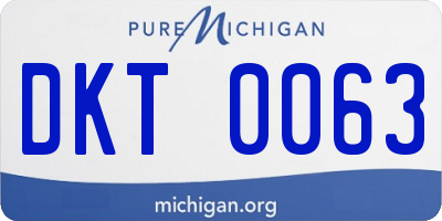 MI license plate DKT0063