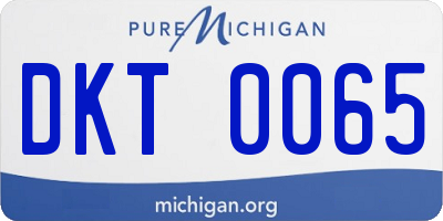 MI license plate DKT0065