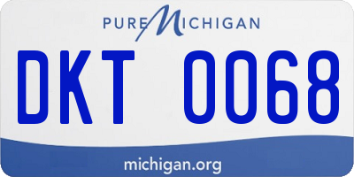 MI license plate DKT0068