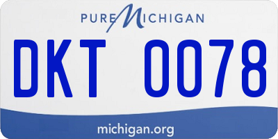 MI license plate DKT0078
