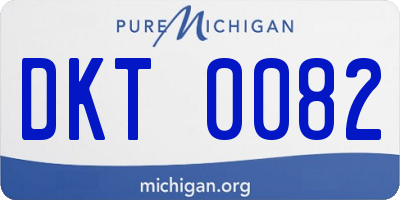 MI license plate DKT0082