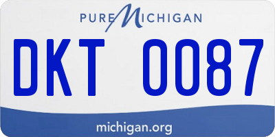 MI license plate DKT0087