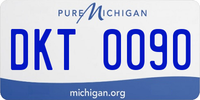 MI license plate DKT0090